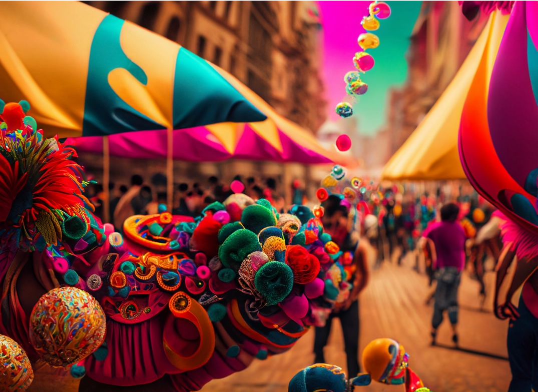 a colourful carnaval atmosphere